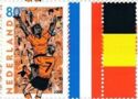 Football European Championship Stamp with Label from Booklet