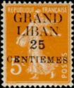 Type Semeuse overprinted and Lebanese surcharge
