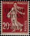 Type Semeuse overprinted and Lebanese surcharge