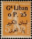 Type Semeuse overprinted and Lebanese surcharge