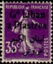 Type Semeuse overprinted and Lebanese surcharge