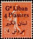 Type Semeuse overprinted and Lebanese surcharge