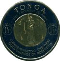 Obverse of 1962 ½ koula gold coin (Queen Sālote Tupou III)