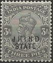 King George V wearing Imperial Crown of India overprinted