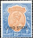 King George V wearing Imperial Crown of India - overprinted