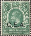 King George V 3 Cent G.E.A. Overprint