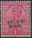 King George V wearing Imperial Crown of India - overprinted