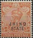 King George V wearing Imperial Crown of India - overprinted