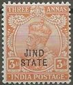 King George V wearing Imperial Crown of India - overprinted