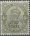 King George V wearing Imperial Crown of India - overprinted