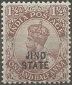 King George V wearing Imperial Crown of India - overprinted