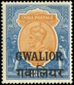 King George V wearing Imperial Crown of India - overprinted