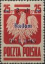 Polish Eagle, Surcharge 3z on 25g Radom 16.1.1945