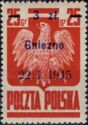 Polish Eagle, Surcharge 3z on 25g Gniezno 22.1.1945