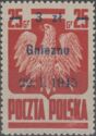 Polish Eagle, Surcharge 3z on 25g Gniezno 22.1.1945
