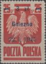 Polish Eagle, Surcharge 3z on 25g Gniezno 22.1.1945