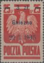 Polish Eagle, Surcharge 3z on 25g Gniezno 22.1.1945