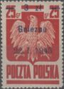 Polish Eagle, Surcharge 3z on 25g Gniezno 22.1.1945