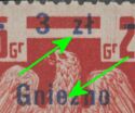 Polish Eagle, Surcharge 3z on 25g Gniezno 22.1.1945