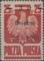Polish Eagle, Surcharge 3z on 25g Gniezno 22.1.1945