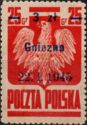Polish Eagle, Surcharge 3z on 25g Gniezno 22.1.1945