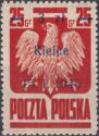 Polish Eagle, Surcharge 3z on 25g Kielce 15.1.1945
