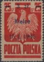Polish Eagle, Surcharge 3z on 25g Kielce 15.1.1945