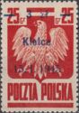 Polish Eagle, Surcharge 3z on 25g Kielce 15.1.1945