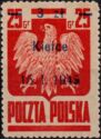 Polish Eagle, Surcharge 3z on 25g Kielce 15.1.1945