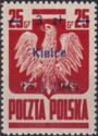 Polish Eagle, Surcharge 3z on 25g Kielce 15.1.1945