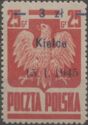Polish Eagle, Surcharge 3z on 25g Kielce 15.1.1945