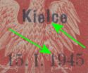 Polish Eagle, Surcharge 3z on 25g Kielce 15.1.1945