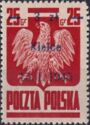 Polish Eagle, Surcharge 3z on 25g Kielce 15.1.1945
