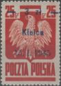 Polish Eagle, Surcharge 3z on 25g Kielce 15.1.1945