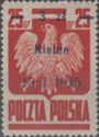 Polish Eagle, Surcharge 3z on 25g Kielce 15.1.1945