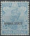 King George V wearing Imperial Crown of India - overprinted