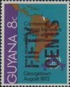 50c On 8c With Overprint 1983