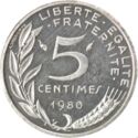 5 Centimes (Piedfort - Silver)