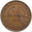 10 Centimes (Essai by Montagny - Bronze Piedfort Oak-Palm)