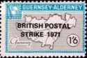 Guernsey Alderney British Postal Strike 1971 Guernsey Map
