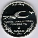 3,000,000 Lira (75th Anniversary Republic - dancing couple)