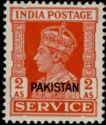 King George VI wearing Imperial Crown of India - overprinted