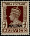 King George VI wearing Imperial Crown of India - overprinted