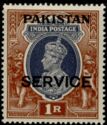 King George VI wearing Imperial Crown of India - overprinted