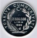 2,500,000 Lira (60th anniversary of death of Atatürk)