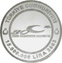 15,000,000 Lira (80th Anniversary of Republic of Turkey)