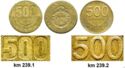 500 Colones (Thin numerals; non-magnetic)
