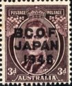 King George VI, overprinted B.C.O.F. JAPAN 1946