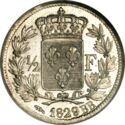 ½ Franc (Charles X. BB - Strasbourg)