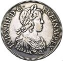 ¼ Ecu (Louis XIV. D - Lyon. Short hair curl)